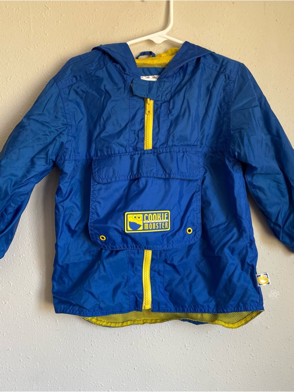 Vintage Y2K Sesame Street Cookie Monster Kids Windbreaker Jacket